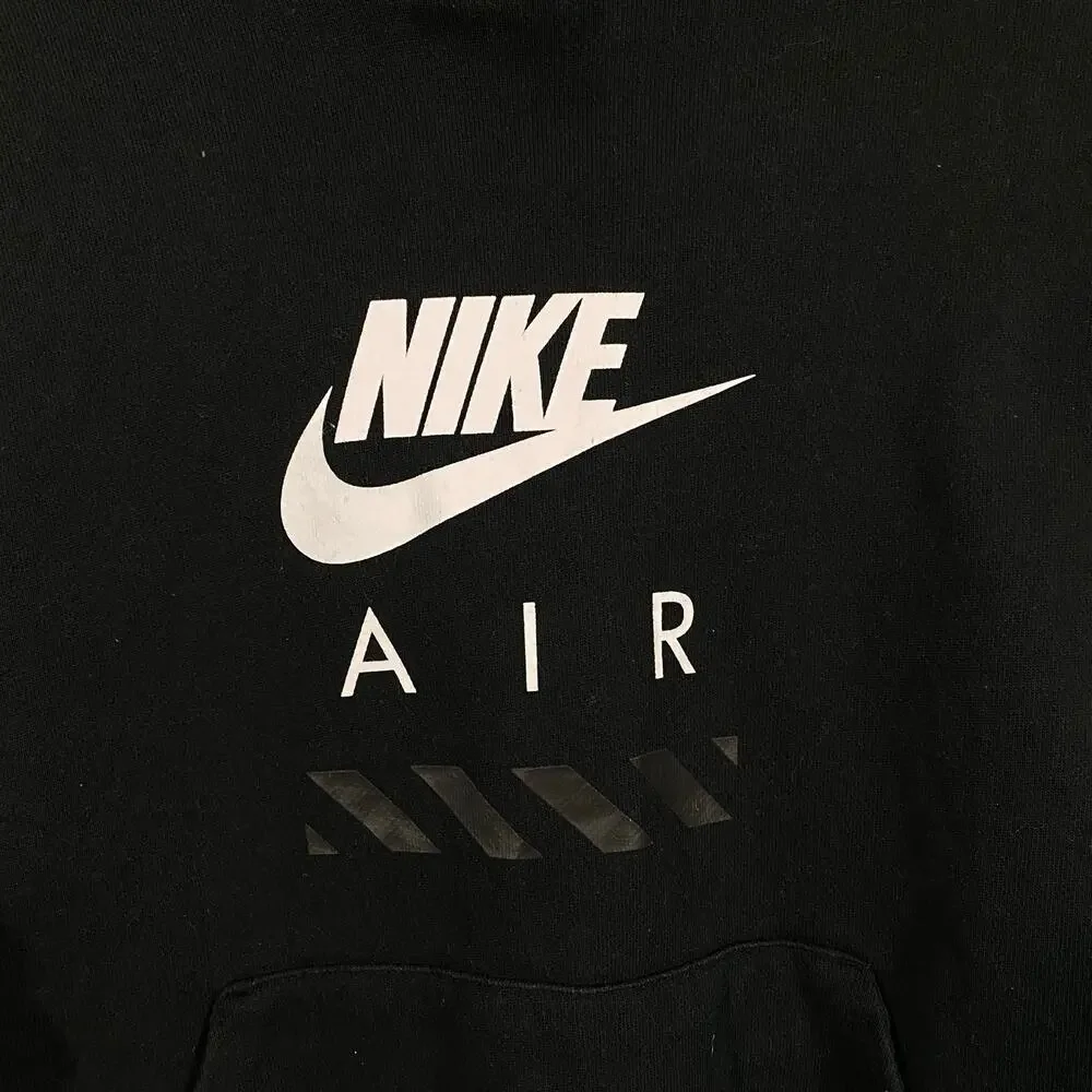 Nike Air Youth Black Graphic Fleece Grade School Lifestyle Hoodie Sz XL #HF8812